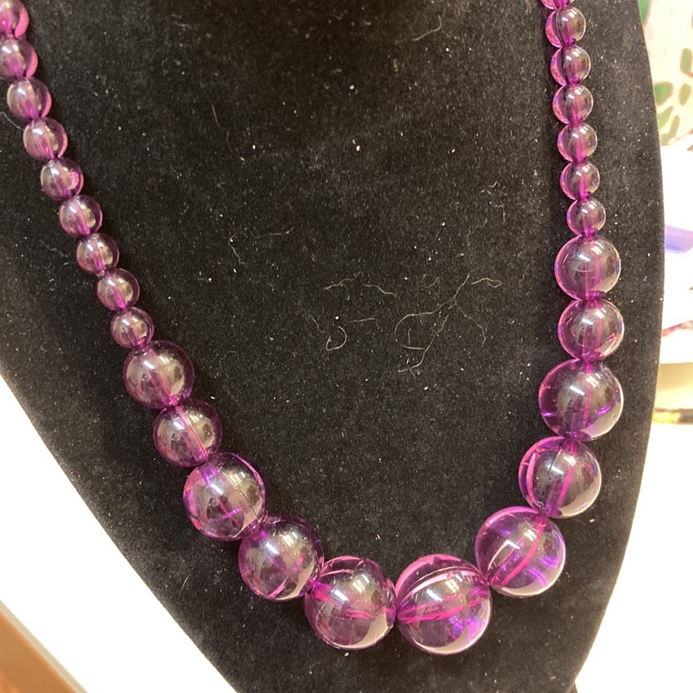 Vintage Purple Bead Necklace